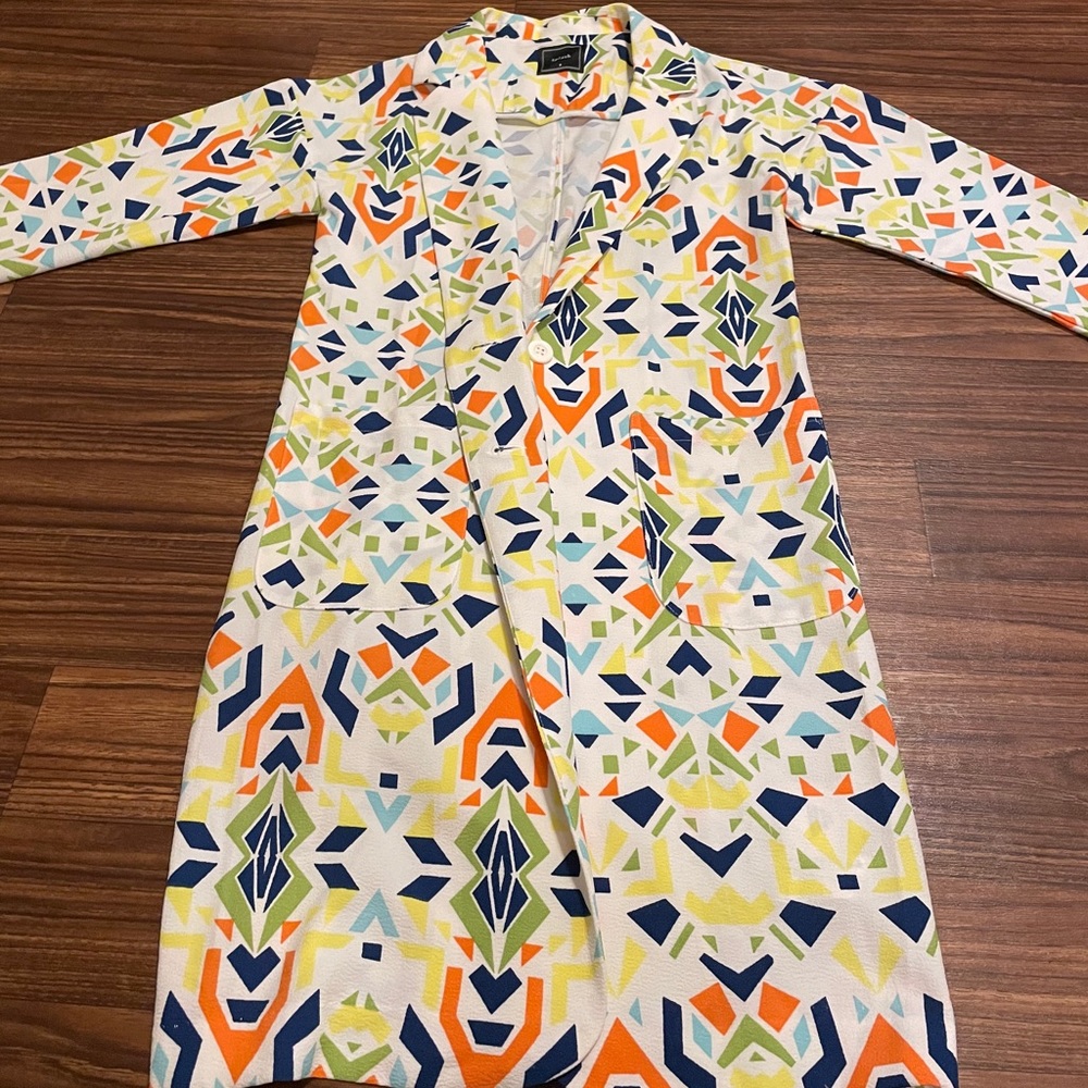 🔆 Colorful pattern long coat jacket blazer